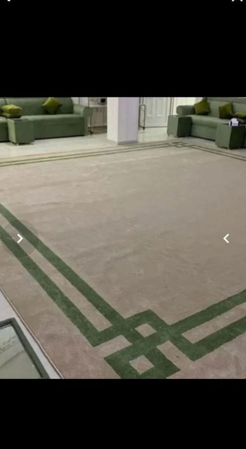سجاد أخضر هندسي في مجلس